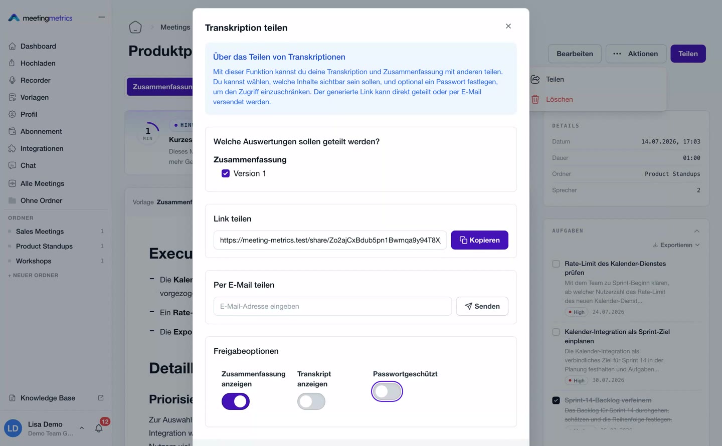 Preview image: Share meetings