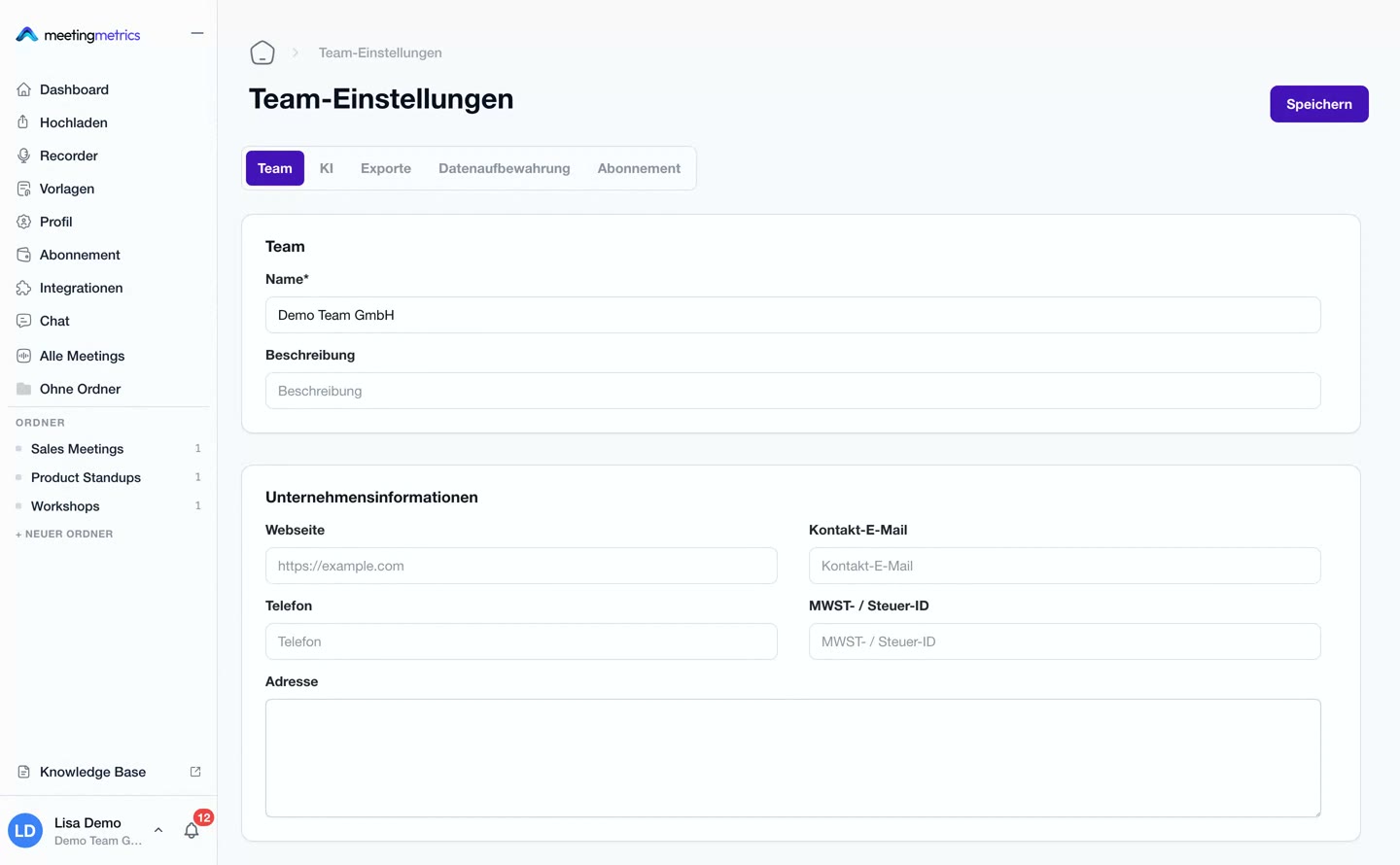 Preview image: Team settings